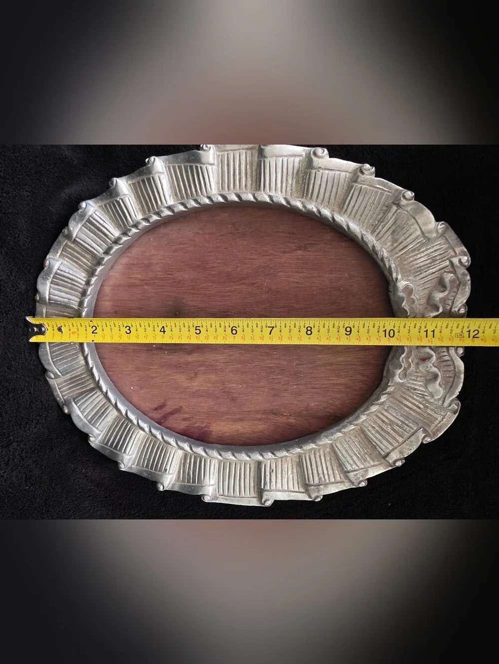 Ornate Oval Decorative Frame in Silver-Tone